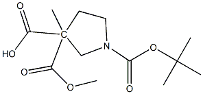 1,3,3-Pyrrolidinetricarboxylic acid, 1-(1,1-dimethylethyl) 3,3-dimethyl ester Structure