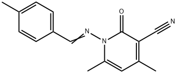 4,6-dimethyl-1-[(4-methylbenzylidene)amino]-2-oxo-1,2-dihydro-3-pyridinecarbonitrile 구조식 이미지