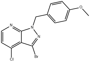 1H-Pyrazolo[3,4-b]pyridine, 3-bromo-4-chloro-1-[(4-methoxyphenyl)methyl]- Structure