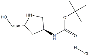 TERT-BUTYL (3S,5R)-5-(HYDROXYMETHYL)PYRROLIDIN-3-YLCARBAMATE Hydrochloride Structure