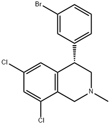 Isoquinoline, 4-(3-bromophenyl)-6,8-dichloro-1,2,3,4-tetrahydro-2-methyl-, (4S)- 구조식 이미지