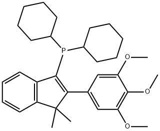 dicyclohexyl[1,1-dimethyl-2-(3,4,5-trimethoxyphenyl)-1H-inden-3-yl]Phosphine Structure
