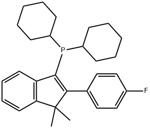 dicyclohexyl[2-(4-fluorophenyl)-1,1-dimethyl-1H-inden-3-yl]Phosphine Structure