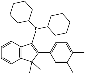 dicyclohexyl[2-(3,4-dimethylphenyl)-1,1-dimethyl-1H-inden-3-yl]Phosphine 구조식 이미지