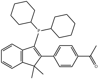 1-[4-[3-(dicyclohexylphosphino)-1,1-dimethyl-1H-inden-2-yl]phenyl]Ethanone 구조식 이미지