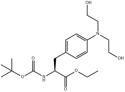 (S)-ethyl3-(4-(bis(2-hydroxyethyl)amino)phenyl)-2-(tert-butoxycarbonylamino)propanoate 구조식 이미지