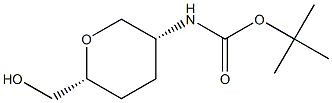 tert-butyl (cis)-6-(hydroxymethyl)-tetrahydro-2H-pyran-3-ylcarbamate 구조식 이미지