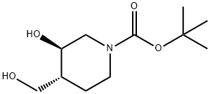 tert-butyl (3R,4R)-3-hydroxy-4-(hydroxymethyl)piperidine-1-carboxylate 구조식 이미지