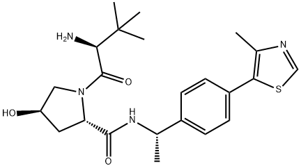 L-Prolinamide, 3-methyl-L-valyl-4-hydroxy-N-[(1S)-1-[4-(4-methyl-5-thiazolyl)phenyl]ethyl]-, (4R)- Structure