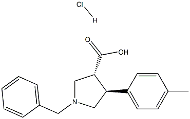 trans-1-Benzyl-4-(p-tolyl)pyrrolidine-3-carboxylic acid hydrochloride 구조식 이미지