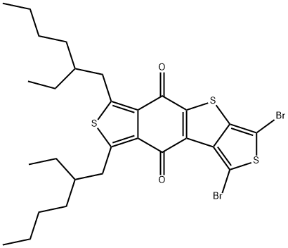 1,3-dibromo-6,8-bis(2-ethylhexyl)-dithieno[3,4-b:3',4'-f][1]benzothiophene-5,9-dione Structure