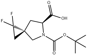 (3S,6S)-5-[(tert-butoxy)carbonyl]-1,1-difluoro-5-azaspiro[2.4]heptane-6-carboxylic acid 구조식 이미지