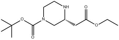 Tert-butyl (R)-3-(2-ethoxy-2-oxoethyl)piperazine-1-carboxylate Structure