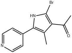 1-(2-bromo-4-methyl-5-(pyridin-4-yl)-1H-pyrrol-3-yl)ethan-1-one Structure
