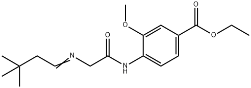 ethyl (E)-4-(2-((3,3-dimethylbutylidene)amino)acetamido)-3-methoxybenzoate Structure