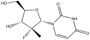 1-((2S,3R,4R,5R)-3-fluoro-4-hydroxy-5-(hydroxymethyl)-3-methyltetrahydrofuran-2-yl)pyrimidine-2,4(1H,3H)-dione 구조식 이미지