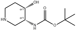 tert-butyl (cis-4-hydroxypiperidin-3-yl)carbamate Structure