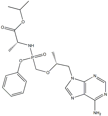 isopropyl ((S)-((((R)-1-(6-amino-9H-purin-9-yl)propan-2-yl)oxy)methyl)(phenoxy)phosphoryl)-D-alaninate Structure