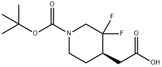 (R)-2-(1-(tert-butoxycarbonyl)-3,3-difluoropiperidin-4-yl)acetic acid 구조식 이미지