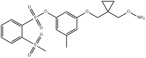 3-((1-((aminooxy)methyl)cyclopropyl)methoxy)-5-methylphenyl 2-(methylsulfonyl)benzenesulfonate 구조식 이미지