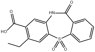 7-ethyl-11-oxo-10,11-dihydrodibenzo[b,f][1,4]thiazepine-8-carboxylic acid 5,5-dioxide 구조식 이미지