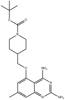 tert-butyl 4-(((2,4-diamino-7-methylquinazolin-5-yl)oxy)methyl)piperidine-1-carboxylate Structure