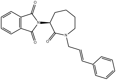 2-[(3S)-hexahydro-2-oxo-1-[(2E)-3-phenyl-2-propen-1-yl]-1H-azepin-3-yl]-1H-Isoindole-1,3(2H)-dione 구조식 이미지