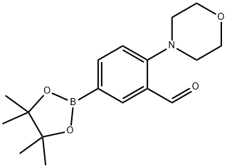 2-(4-Morpholinyl)-5-(4,4,5,5-tetramethyl-1,3,2-dioxaborolan-2-yl)benzaldehyde 구조식 이미지