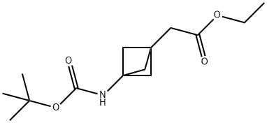 ethyl 2-(3-((tert-butoxycarbonyl)amino)bicyclo[1.1.1]pentan-1-yl)acetate 구조식 이미지