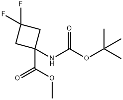 1-tert-Butoxycarbonylamino-3,3-difluoro-cyclobutanecarboxylic acid methyl ester Structure