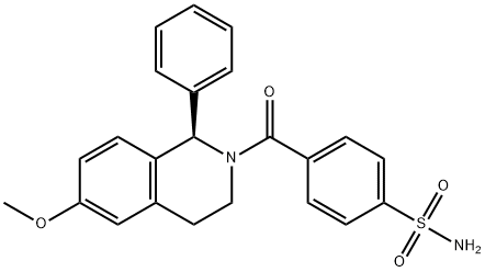 4-(6-methoxy-1-phenyl-1,2,3,4-tetrahydroisoquinoline-2-carbonyl)benzenesulfonamide Structure