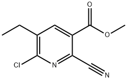 3-Pyridinecarboxylic acid, 6-chloro-2-cyano-5-ethyl-, methyl ester 구조식 이미지