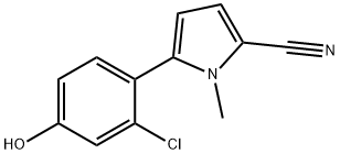 5-(2-chloro-4-hydroxyphenyl)-1-methyl-1H-pyrrole-2-carbonitrile Structure