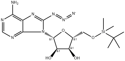 (2R,3R,4S,5R)-2-(6-amino-8-azido-9H-purin-9-yl)-5-(((tert-butyldimethylsilyl)oxy)methyl)tetrahydrofuran-3,4-diol Structure