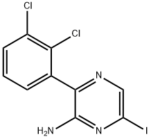 3-(2,3-dichlorophenyl)-6-iodopyrazin-2-amine Structure