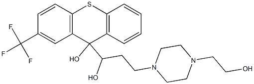 9-[1-hydroxy-3-[4-(2-hydroxyethyl)piperazin-1-yl]propyl]-2-(trifluoromethyl)thioxanthen-9-ol 구조식 이미지