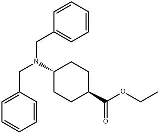 Cyclohexanecarboxylic acid, 4-[bis(phenylmethyl)amino]-, ethyl ester, trans- Structure