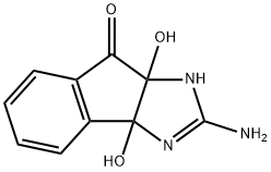 3a,8a-dihydroxy-2-imino-2,3,3a,8a-tetrahydroindeno[1,2-d]imidazol-8(1H)-one 구조식 이미지