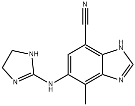 1H-Benzimidazole-7-carbonitrile, 5-[(4,5-dihydro-1H-imidazol-2-yl)amino]-4-methyl- 구조식 이미지