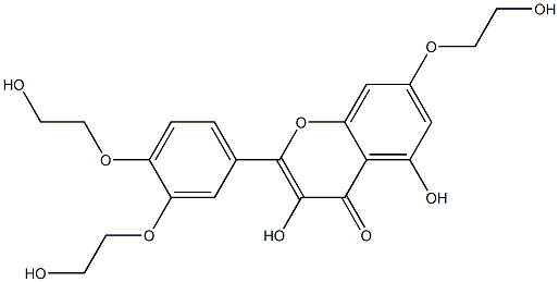 4H-1-Benzopyran-4-one,2-[3,4-bis(2-hydroxyethoxy)phenyl]-3,5-dihydroxy-7-(2-hydroxyethoxy)- 구조식 이미지