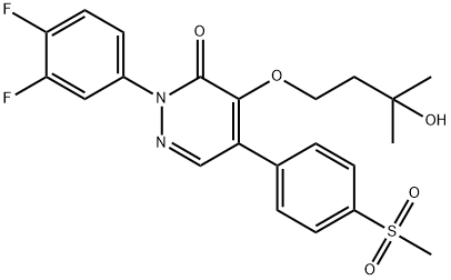 3(2H)-Pyridazinone,2-(3,4-difluorophenyl)-4-(3-hydroxy-3-methylbutoxy)-5-[4-(methylsulfonyl)phenyl]- Structure