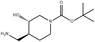 TERT-BUTYL (3S,4S)-4-(AMINOMETHYL)-3-HYDROXYPIPERIDINE-1-CARBOXYLATE 구조식 이미지