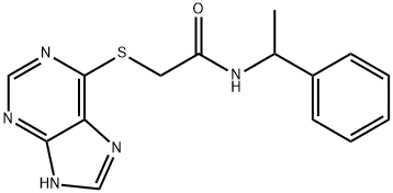 N-(1-phenylethyl)-2-(7H-purin-6-ylsulfanyl)acetamide 구조식 이미지