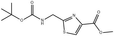 2-(Tert-Butoxycarbonylamino-Methyl)-Thiazole-4-Carboxylic Acid Methyl Ester 구조식 이미지