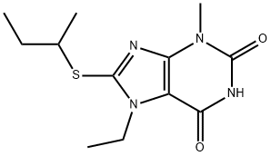 8-(sec-butylthio)-7-ethyl-3-methyl-3,7-dihydro-1H-purine-2,6-dione Structure