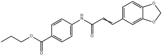propyl 4-{[(2E)-3-(1,3-benzodioxol-5-yl)prop-2-enoyl]amino}benzoate Structure