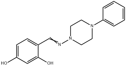 4-[[(4-Phenyl-1-piperazinyl)imino]methyl]-1,3-benzenediol Structure