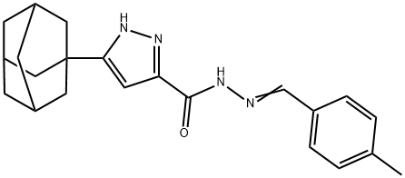 3-((1S,3s)-adamantan-1-yl)-N-((E)-4-methylbenzylidene)-1H-pyrazole-5-carbohydrazide 구조식 이미지