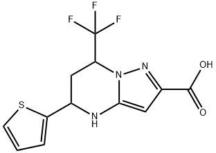 5-thien-2-yl-7-(trifluoromethyl)-4,5,6,7-tetrahydropyrazolo[1,5-a]pyrimidine-2-carboxylic acid 구조식 이미지