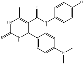 N-(4-chlorophenyl)-4-(4-(dimethylamino)phenyl)-6-methyl-2-thioxo-1,2,3,4-tetrahydropyrimidine-5-carboxamide 구조식 이미지